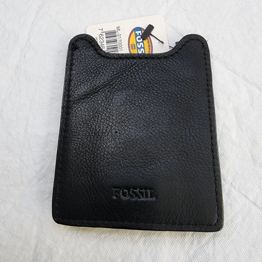 Fossil Money Clip Black Leather